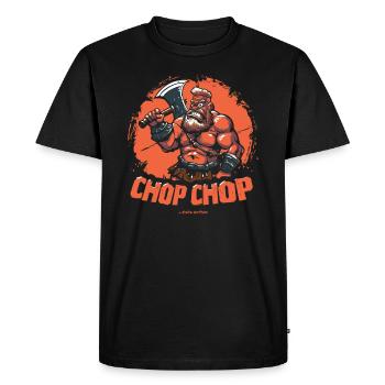 chop chop : combattre un barbare avec une hache - T-shirt Premium bio Homme - noir - Devant - Nico (187cm)