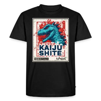 japanese kanji monster kaiju poop - Men's Premium Organic T-Shirt - black - Front - Nico (187cm)