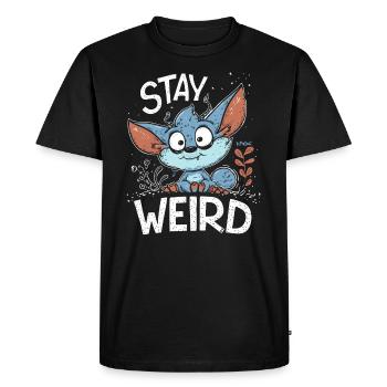 Petit lutin mignon : restez bizarre - T-shirt Premium bio Homme - noir - Devant - Nico (187cm)