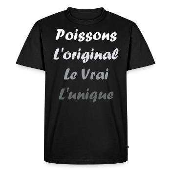 poissons - T-shirt Premium bio Homme - noir - Devant - Nico (187cm)