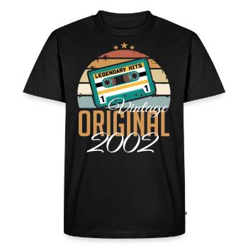 Millésime 2002 Born Original 2002 Anniversaire - T-shirt Premium bio Homme - noir - Devant - Nico (187cm)