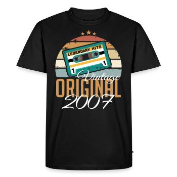Millésime 2007 Né Original 2007 Anniversaire - T-shirt Premium bio Homme - noir - Devant - Nico (187cm)