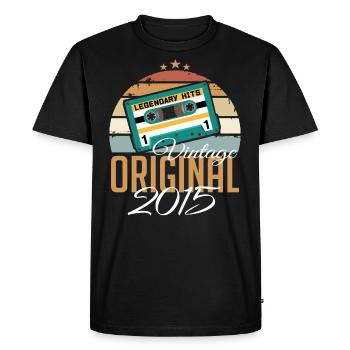 Vintage 2015 Born Original 2015 Birthday - Men's Premium Organic T-Shirt - black - Front - Nico (187cm)