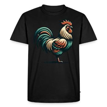 Breloque Coq Rustique - T-shirt Premium bio Homme - noir - Devant - Nico (187cm)