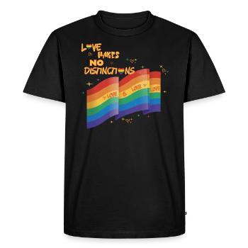 L’amour n’a pas de destins LGBTQIA+ Pride - T-shirt Premium bio Homme - noir - Devant - Nico (187cm)