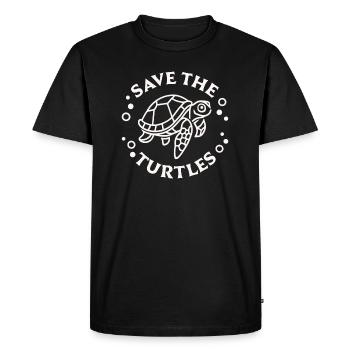 Sauver les tortues protection animaux marins - T-shirt Premium bio Homme - noir - Devant - Nico (187cm)