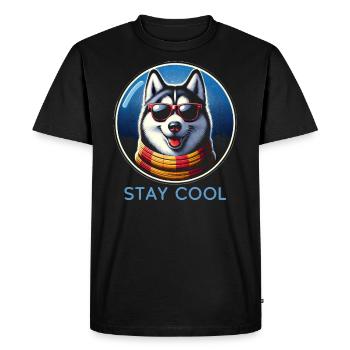 Nuances Husky Cool - T-shirt Premium bio Homme - noir - Devant - Nico (187cm)