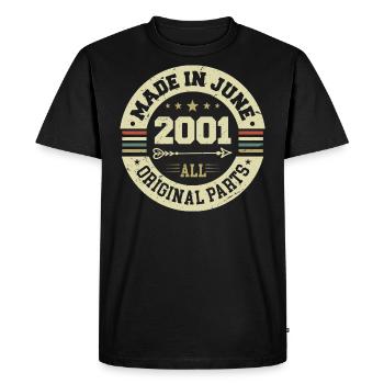 June 2001 Birthday Present June 2001 June 2001 - Men's Premium Organic T-Shirt - black - Front - Nico (187cm)