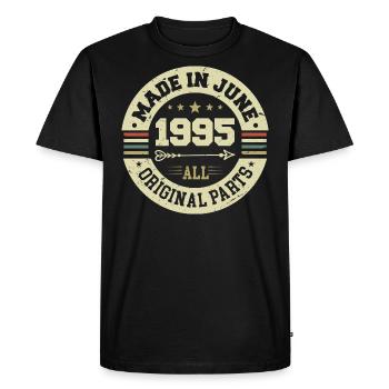 June 1995 Birthday Present June 1995 June 1995 - Men's Premium Organic T-Shirt - black - Front - Nico (187cm)