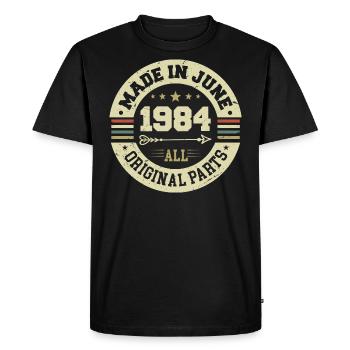 Juin 1984 Cadeau d’anniversaire Juin 1984 Juin 1984 - T-shirt Premium bio Homme - noir - Devant - Nico (187cm)