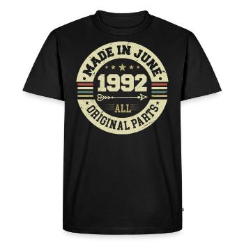 June 1992 Birthday Present June 1992 June 1992 - Men's Premium Organic T-Shirt - black - Front - Nico (187cm)