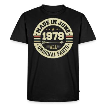 Juin 1979 Cadeau d’anniversaire Juin 1979 Juin 1979 - T-shirt Premium bio Homme - noir - Devant - Nico (187cm)