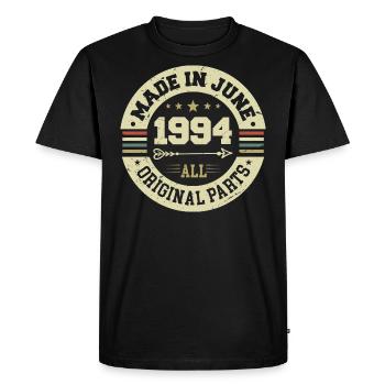 Juin 1994 Anniversaire Juin 1994 Juin 1994 - T-shirt Premium bio Homme - noir - Devant - Nico (187cm)