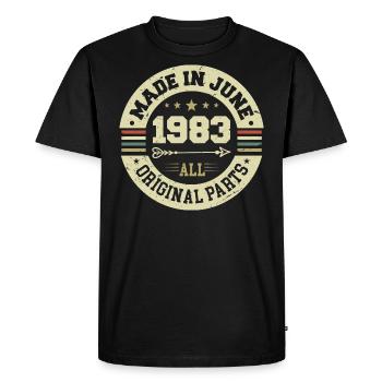 Juin 1983 Cadeau d’anniversaire Juin 1983 Juin 1983 - T-shirt Premium bio Homme - noir - Devant - Nico (187cm)