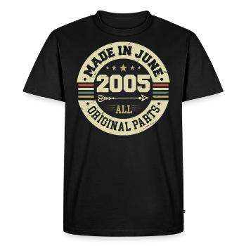 Juin 2005 Cadeau d’anniversaire Juin 2005 Juin 2005 - T-shirt Premium bio Homme - noir - Devant - Nico (187cm)
