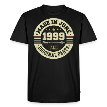 Juin 1999 Cadeau d’anniversaire Juin 1999 Juin 1999 - T-shirt Premium bio Homme - noir - Devant - Nico (187cm)