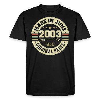 Juin 2003 Cadeau d’anniversaire Juin 2003 Juin 2003 - T-shirt Premium bio Homme - noir - Devant - Nico (187cm)