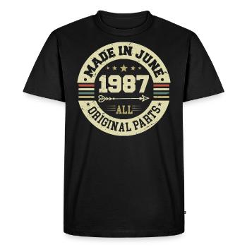 June 1987 Birthday Present June 1987 June 1987 - Men's Premium Organic T-Shirt - black - Front - Nico (187cm)