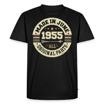 Juin 1955 Cadeau d’anniversaire Juin 1955 Juin 1955 - T-shirt Premium bio Homme - noir - Devant - Nico (187cm)