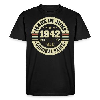Juin 1942 Cadeau d’anniversaire Juin 1942 Juin 1942 - T-shirt Premium bio Homme - noir - Devant - Nico (187cm)