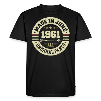 Juin 1961 Cadeau d’anniversaire juin 1961 Juin 1961 - T-shirt Premium bio Homme - noir - Devant - Nico (187cm)