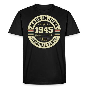 June 1945 Birthday Present June 1945 June 1945 - Men's Premium Organic T-Shirt - black - Front - Nico (187cm)