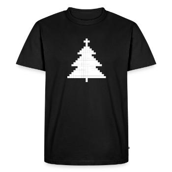 Christmas Christmas Tree Digital Pixel Gamer Ner - Men's Premium Organic T-Shirt - black - Front - Nico (187cm)