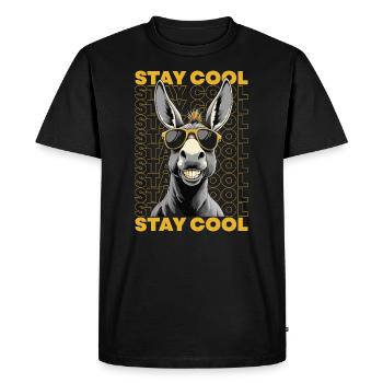 Stay Cool Donkey with Sunglasses - Men's Premium Organic T-Shirt - black - Front - Nico (187cm)