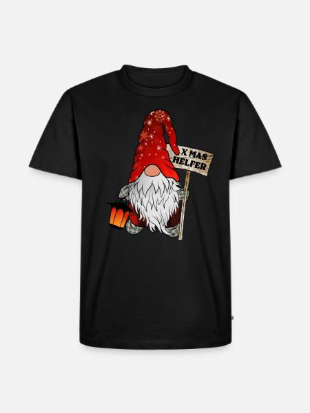 Helper Gnome Christmas Gnome - Men's Premium Organic T-Shirt - black
