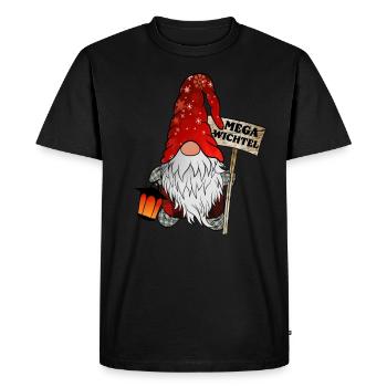 Mega Gnome – Le gnome de Noël ultime - T-shirt Premium bio Homme - noir - Devant - Nico (187cm)