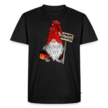 Professional Gnome – The Professional Christmas Gnome - Men's Premium Organic T-Shirt - black - Front - Nico (187cm)