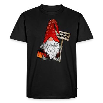 Cuddle Gnome Christmas Gnome - Men's Premium Organic T-Shirt - black - Front - Nico (187cm)