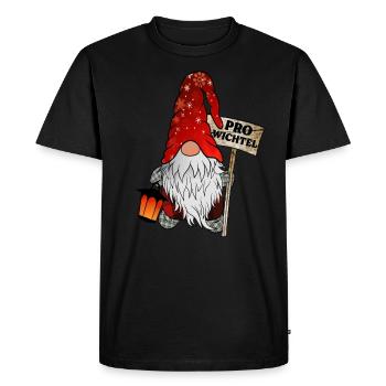 Pro Gnome – Christmas Gnome - Men's Premium Organic T-Shirt - black - Front - Nico (187cm)