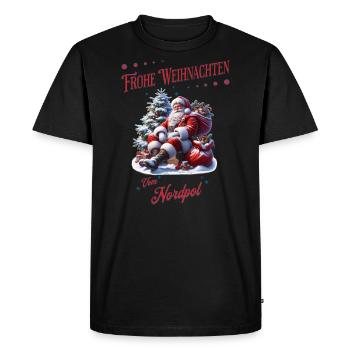 Joyeux Noël mais avec style tout droit venu du pôle Nord - T-shirt Premium bio Homme - noir - Devant - Nico (187cm)