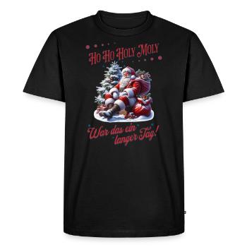 Ho Ho Holy Moly – Santa needs a break! - Men's Premium Organic T-Shirt - black - Front - Nico (187cm)