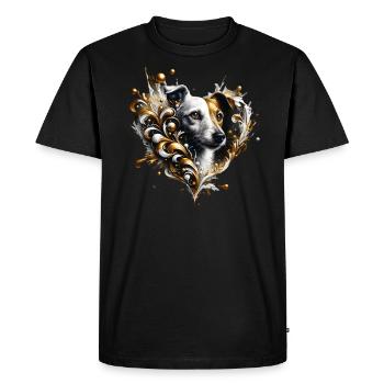 L’amour pour le chien : Jack Russell Art Dog Lover - T-shirt Premium bio Homme - noir - Devant - Nico (187cm)