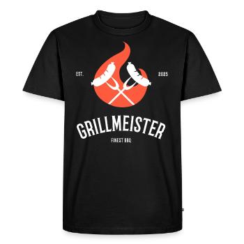 BBQ_Grillmeister_one - Men's Premium Organic T-Shirt - black - Front - Nico (187cm)