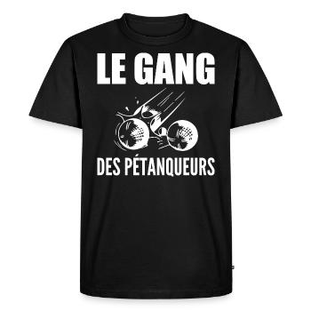 Pétanque, bowler, petanque fan, Father's Day - Men's Premium Organic T-Shirt - black - Front - Nico (187cm)
