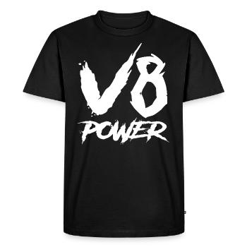 Puissance du V8 - T-shirt Premium bio Homme - noir - Devant - Nico (187cm)