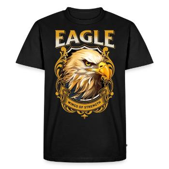 Tête d’aigle Or Oiseau de proie Oiseau Nature animale - T-shirt Premium bio Homme - noir - Devant - Nico (187cm)