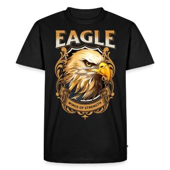 Tête d’aigle Or Oiseau de proie Oiseau Nature animale - T-shirt Premium bio Homme - noir - Devant - Nico (187cm)