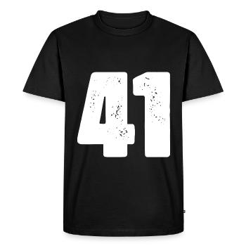 41 Maillot numéro - T-shirt Premium bio Homme - noir - Devant - Nico (187cm)