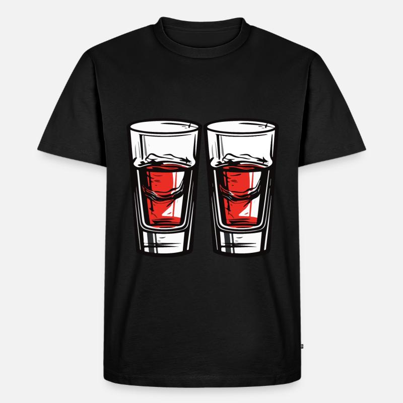 Tequila Glas - Männer Premium Bio T-Shirt - Schwarz