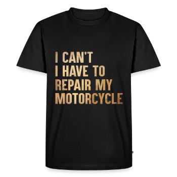 Je ne peux pas avoir à réparer ma moto - T-shirt Premium bio Homme - noir - Devant - Nico (187cm)