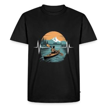 Kayak Aventure Nature pittoresque Évasion en montagne - T-shirt Premium bio Homme - noir - Devant - Nico (187cm)