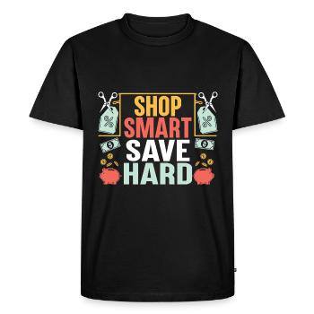 Shop Smart Save Hard Couponer Shopper Save Money - Men's Premium Organic T-Shirt - black - Front - Nico (187cm)