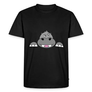 Pregnancy Hippo Hippo Hippopotamus Gift - Men's Premium Organic T-Shirt - black - Front - Nico (187cm)