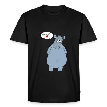 Amis hippopotame hippopotame cadeau coeur hippopotame - T-shirt Premium bio Homme - noir - Devant - Nico (187cm)