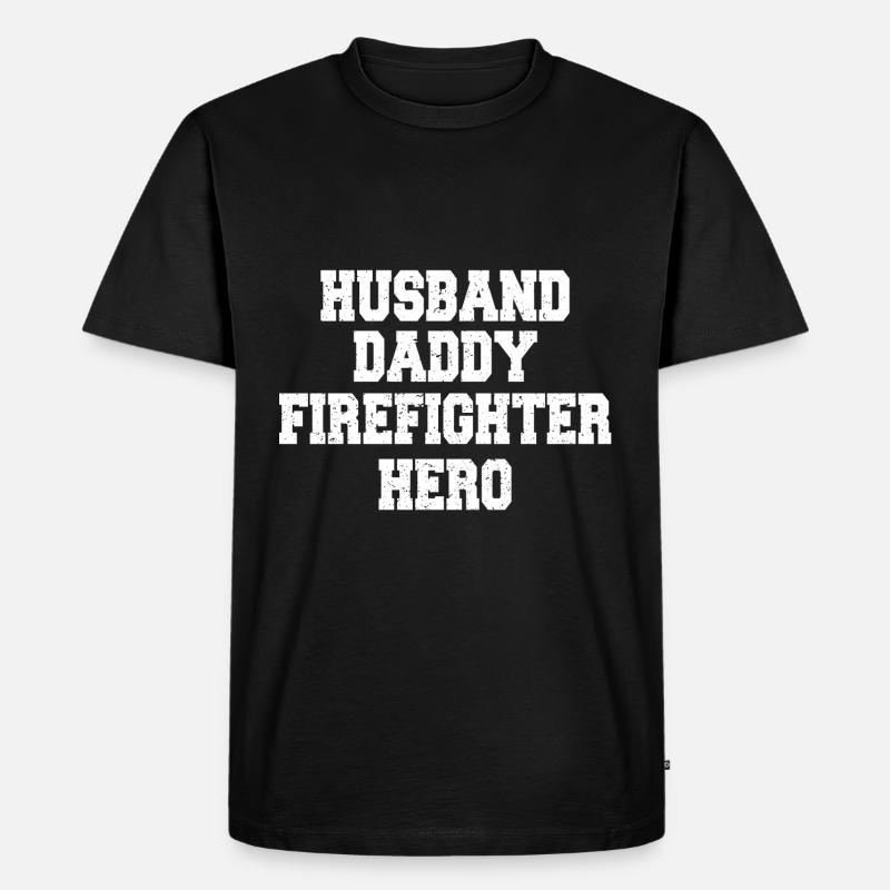 Firefighter - Männer Premium Bio T-Shirt - Schwarz