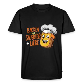 Baking is leaven and love - Men's Premium Organic T-Shirt - black - Front - Nico (187cm)